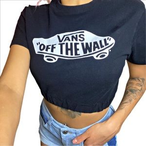 Small Black Vans Crop Top